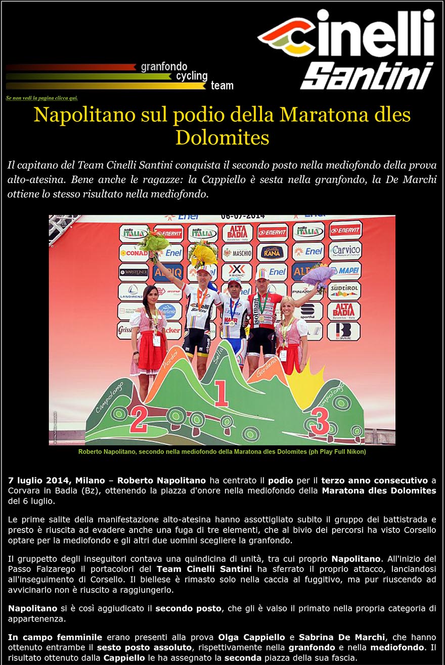 teamcinelli-Podio alla maratona les dolomites